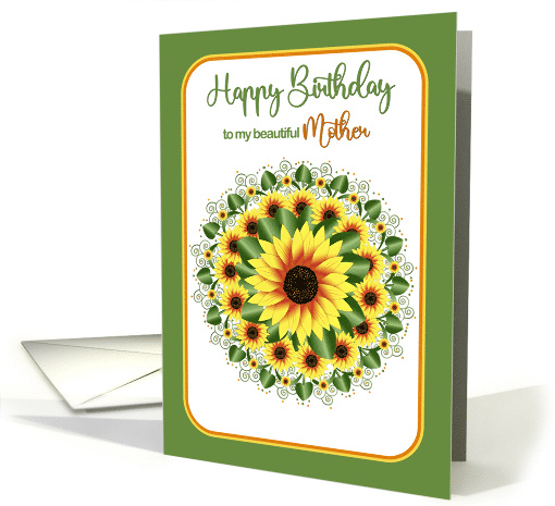 Birthday Mother Bright and Large Sunflower Motif card (1731444)