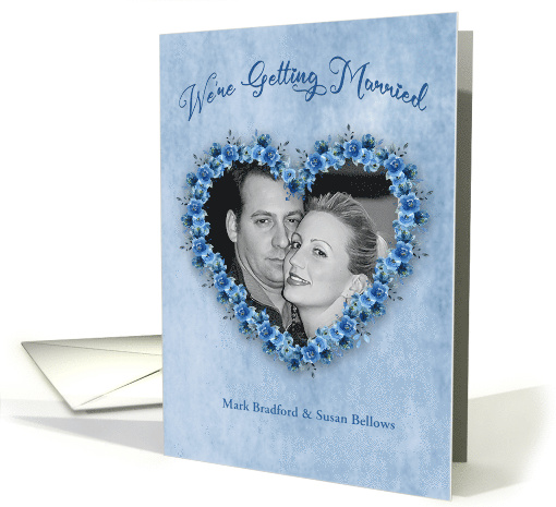 Wedding Invitation Photo Insert Water-colored Heart of Roses card