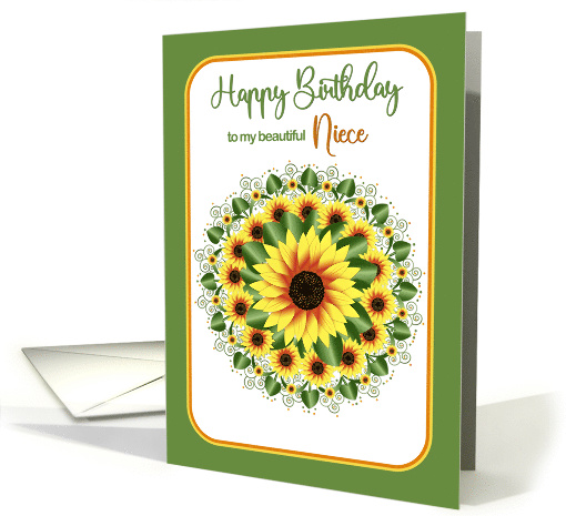 Birthday Niece Bright and Large Sunflower Motif Design card (1732094)
