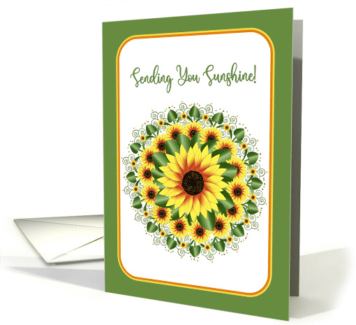 Get Well Bright and Large Sunflower Motif Design card (1732098)
