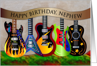 Birthday Nephew Collection of Guitars in Bold Colors card