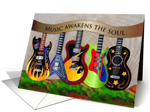 Music Awakens the Soul Notecard Collection of Guitars in... (1732114)