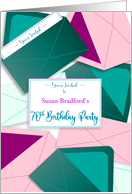 Invitation 70th Birthday Party Assortment of Envelopes Name Insert card