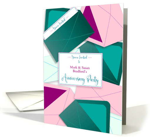 Invitation Anniversary Party Assortment of Envelopes Name Insert card