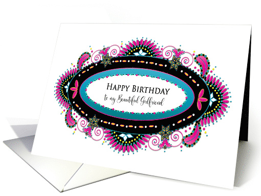 Birthday Girlfriend Colorful Southwestern Native Type Design card