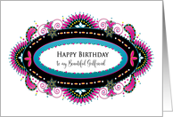 Birthday Girlfriend Colorful Southwestern Native Type Design card