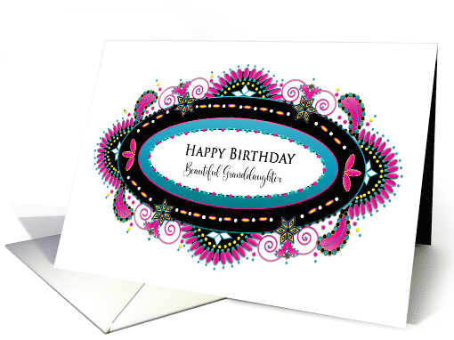 Birthday Granddaughter Colorful Southwestern Native Type Design card