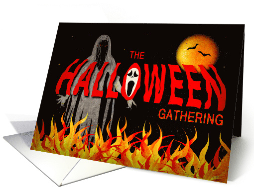 Halloween Party Invitation Evil Ghosts Rises from the Flames card