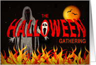 Halloween Party Invitation Evil Ghosts Rises from the Flames card