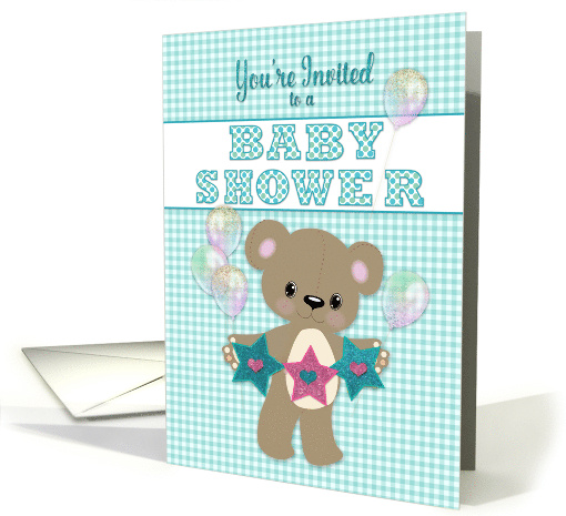 Baby Shower Invitation Neutral Gender Teddy Bear with... (1740308)