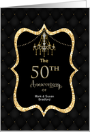 50th Wedding Anniversary Invitation Black and Gold Name Insert card