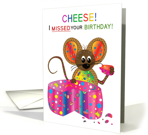 Belated Birthday Adorable Mouse Eating Cheese... (1742142)