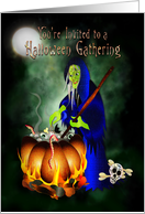 Halloween Invitation Witch Brewing Eerie Things Stirring the Pot card