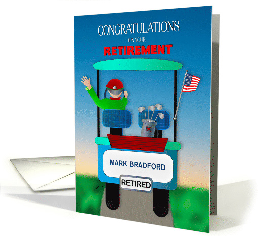 Congratulations Retirement Golfer Man Riding Golf Cart... (1742718)