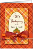 Thanksgiving Rabbi Family Orange Plaid Layers with Faux Orange Bow card