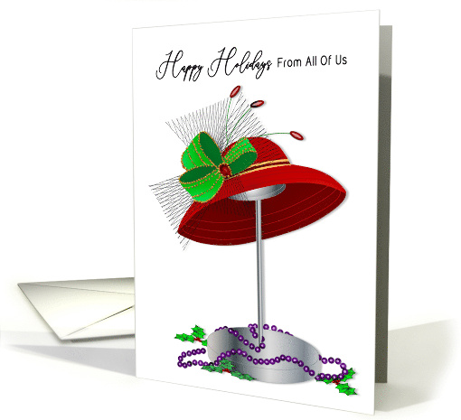Christmas From of Us Holiday Red Hat Lady Hat Stand... (1746572)