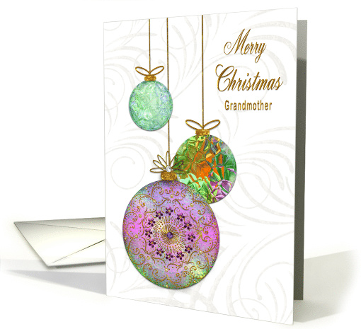 Christmas Grandmother Ornate Christmas Hanging Ornaments card