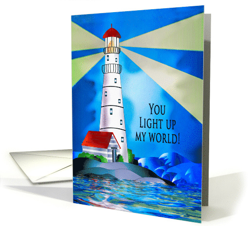 Birthday Husband Lighthouse Beacon for the Sea Water Light Beams card