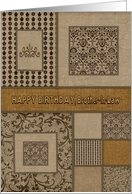 Birthday Brother in Law Shades of Brown Faux Textures and Patterns card