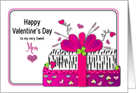 Valentine Mother Feminine Gifts Wrapped Fuchsia Zebra Prints card