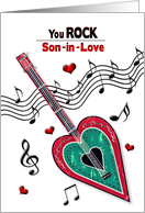 Valentine Son in Law Heart Guitar Music Notes You Rock card