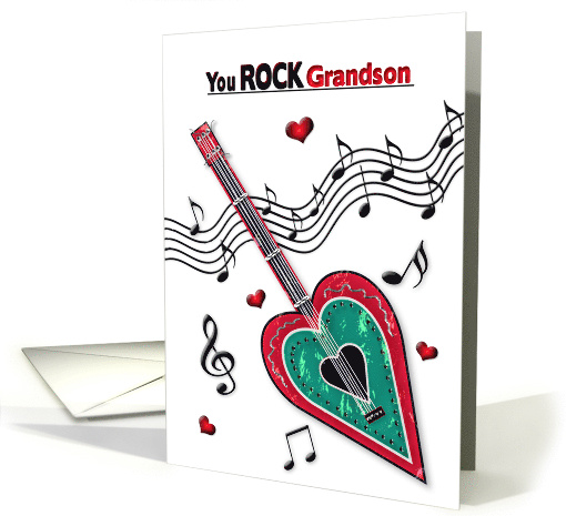 Valentine Grandson Heart Guitar Music Notes You Rock card (1753818)