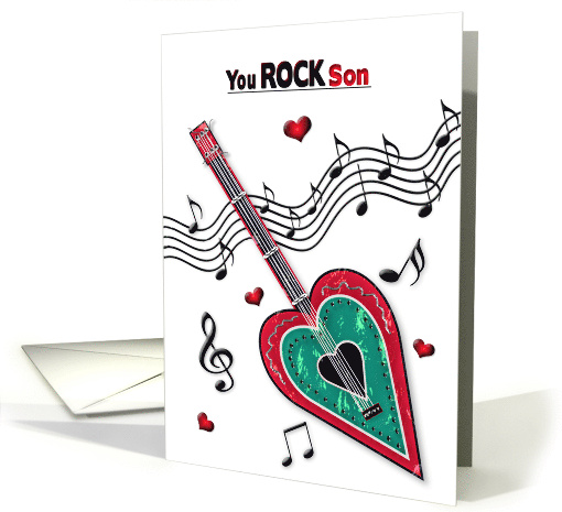Valentine Son Heart Guitar Music Notes You Rock card (1753830)