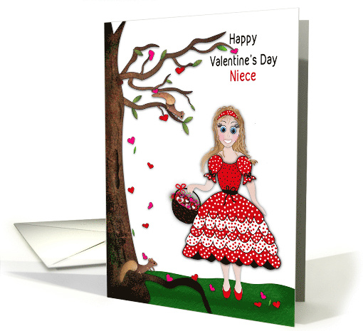 Valentines Day Niece Girl Gathering in Baskets Heart... (1754350)