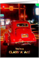 Thank You, You’re a Class A Act, Red Classic Car, Electrified Effect card