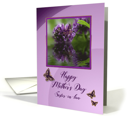 Mother's Day, Sister In Law, Wisteria Flower and butterflies card