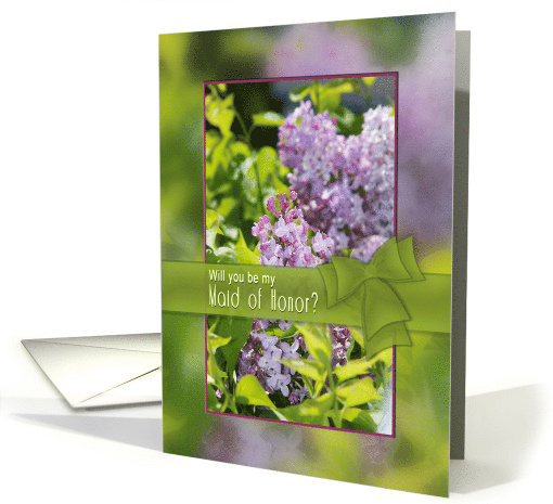 Bridal Party Invitation, Maid of Honor, Dreamy Lilacs card (380341)