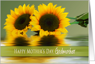 Mother’s Day, Godmother, Sunflowers with their Reflections card