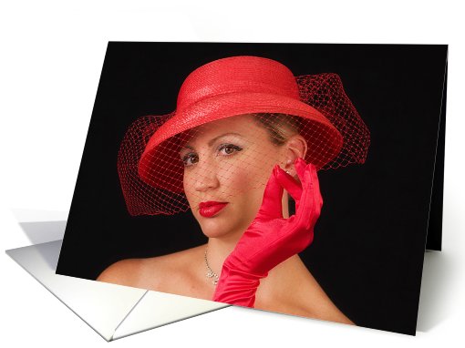 Lady in Red Hat card (441865)