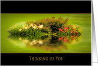 Thinking of You, Dreamy Garden with Reflections, Blank Inside card