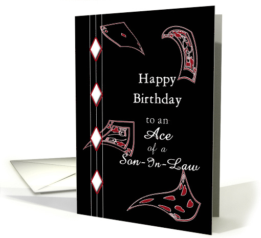Happy Birthday Son-in-Law, Abstract Playing Cards Floating... (460510)