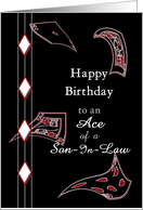 Happy Birthday Son-in-Law, Abstract Playing Cards Floating Downwards card