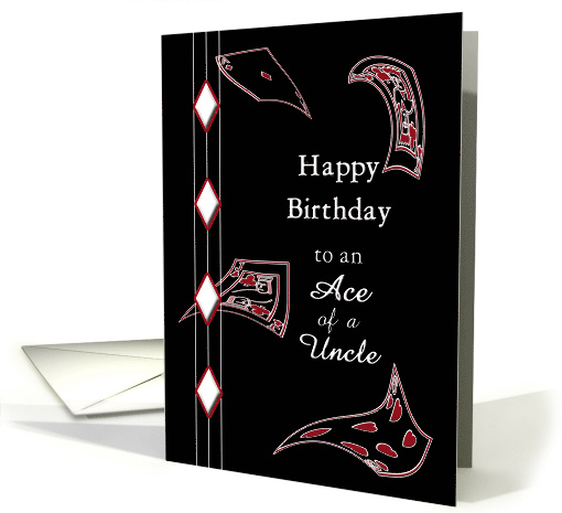 Birthday, Uncle, Abstract Floating Playing Cards, Ace of a Uncle card