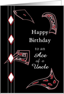Birthday, Uncle, Abstract Floating Playing Cards, Ace of a Uncle card
