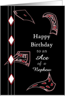 Birthday, Nephew, Abstract Playing Cards Floating Downwards card