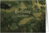 Godson’s Birthday in Green Camouflage Military Theme card