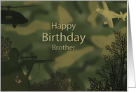 Brother’s Birthday in Green Camouflage Military Theme card