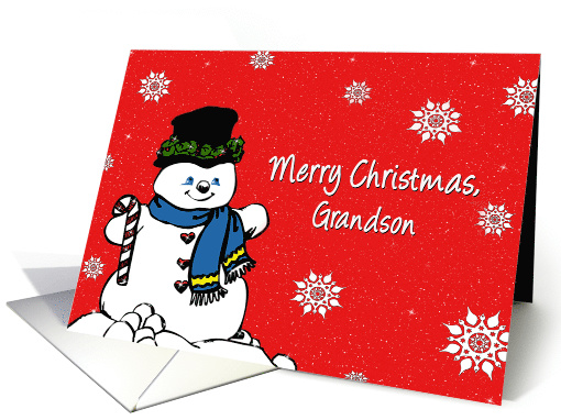 Christmas,Grandson, Snowman isolated on red background,... (515209)