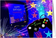 Birthday, Grandson, Video game Controler and Computer card