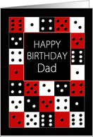 Birthday Dad, Red and Black Dominoes card