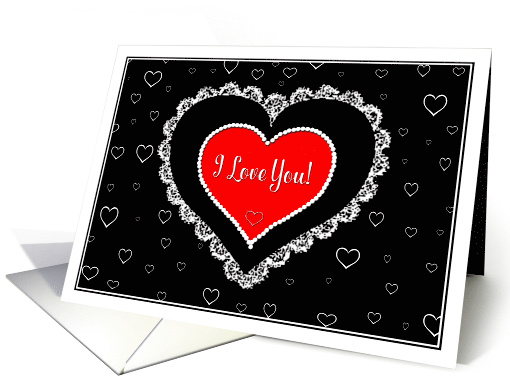 Valentine's Day, I Love You in Red Heart with Beaded and... (545624)