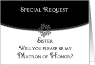Bridal Party Invitation - Matron of Honor - Sister - Envelope card