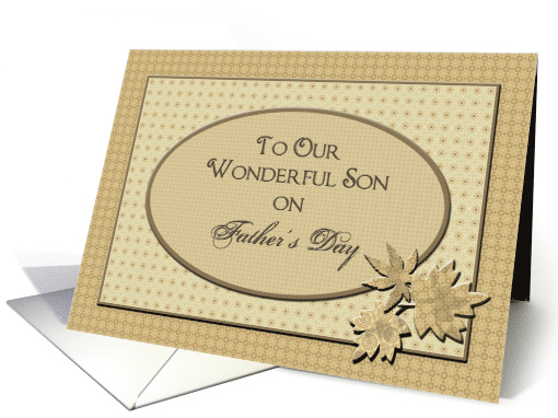 Father's Day, Son, Masculine Shades of Brown Patterns and Leaves card