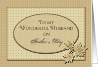 Father’s Day, Husband, Masculine Brown Patterns with Leaves card