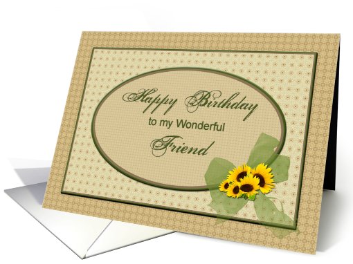 Birthday (Friend-Sunflowers) card (615948)