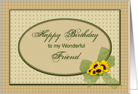 Birthday (Friend-Sunflowers) card